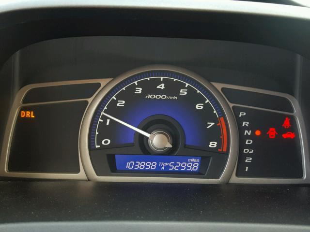 2HGFA16888H350043 - 2008 HONDA CIVIC EX შავი ფოტო 8