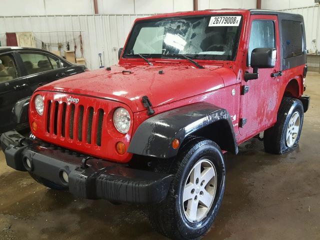 1J4FA24107L122589 - 2007 JEEP WRANGLER X RED photo 2