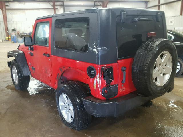 1J4FA24107L122589 - 2007 JEEP WRANGLER X RED photo 3