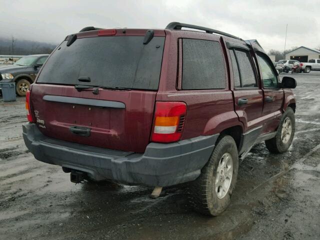 1J4GW48S42C321223 - 2002 JEEP GRAND CHER MAROON photo 4