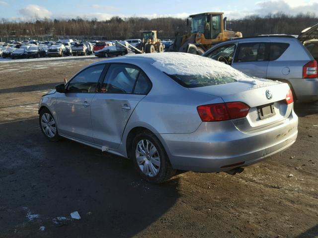 3VW2K7AJXCM335493 - 2012 VOLKSWAGEN JETTA BASE 银色 照片 3