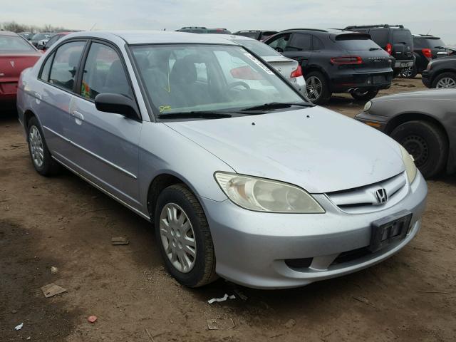 1HGES16545L029338 - 2005 HONDA CIVIC LX SILVER photo 1