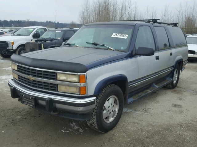 1GNFK16K1PJ332043 - 1993 CHEVROLET SUBURBAN K BLUE photo 2