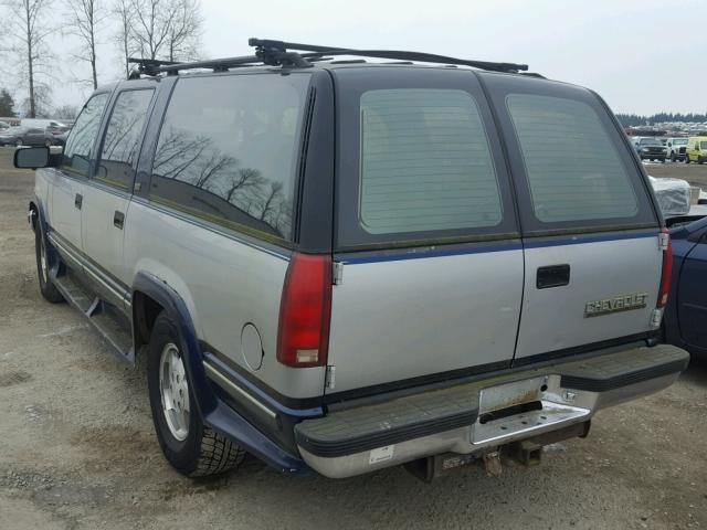 1GNFK16K1PJ332043 - 1993 CHEVROLET SUBURBAN K BLUE photo 3