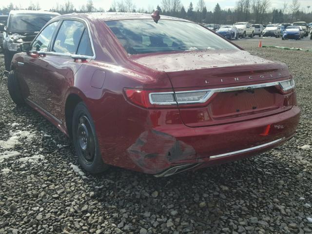 1LN6L9PK4J5603420 - 2018 LINCOLN CONTINENTA RED photo 3