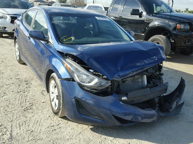 5NPDH4AEXGH681535 - 2016 HYUNDAI ELANTRA SE BLUE photo 1