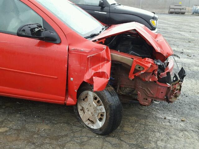 1G1AK18FX87209898 - 2008 CHEVROLET COBALT LS RED photo 9