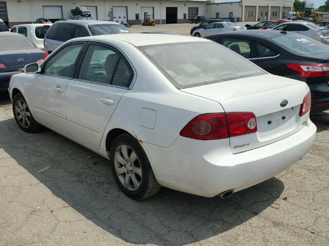 KNAGE124985190382 - 2008 KIA OPTIMA LX WHITE photo 3