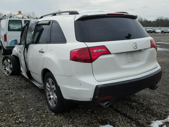 2HNYD28889H505946 - 2009 ACURA MDX SPORT WHITE photo 3