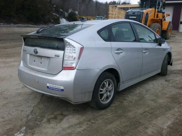 JTDKN3DU7B1397311 - 2011 TOYOTA PRIUS SILVER photo 4