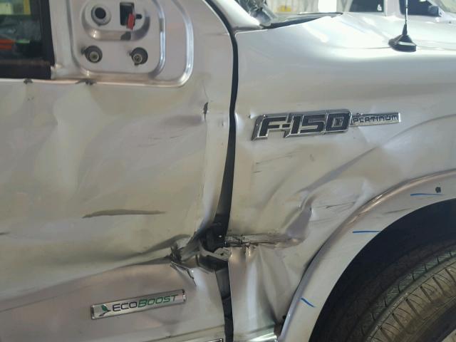 1FTFW1ET7DFD00722 - 2013 FORD F150 SUPER SILVER photo 9