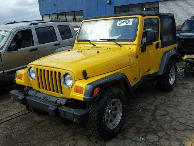 1J4FA39S84P795058 - 2004 JEEP WRANGLER X YELLOW photo 2