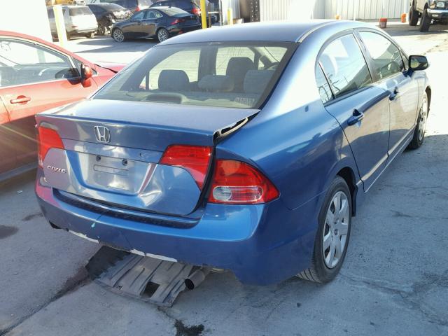 2HGFA16548H525491 - 2008 HONDA CIVIC LX BLUE photo 4