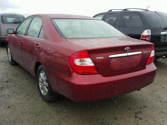 JTDBE32K020108860 - 2002 TOYOTA CAMRY LE RED photo 3