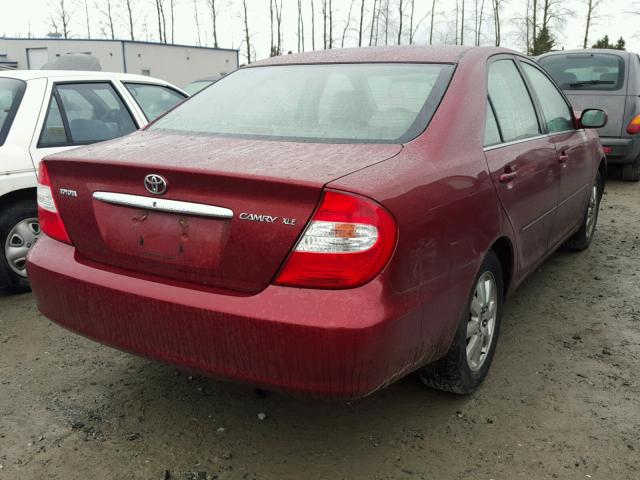 JTDBE32K020108860 - 2002 TOYOTA CAMRY LE RED photo 4