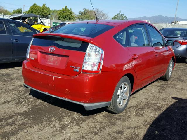 JTDKB20U977612278 - 2007 TOYOTA PRIUS RED photo 4