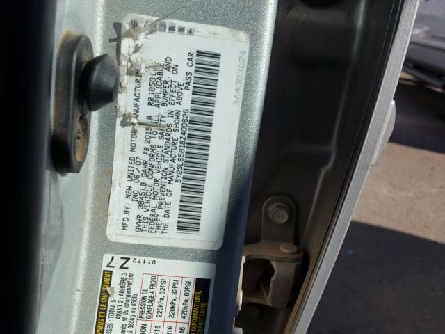 5Y2SL65818Z400626 - 2008 PONTIAC VIBE SILVER photo 10