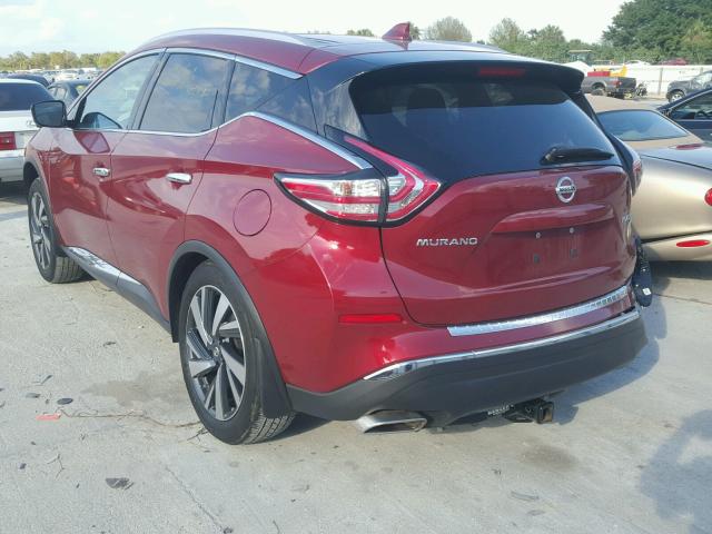 5N1AZ2MH1GN163559 - 2016 NISSAN MURANO S RED photo 3