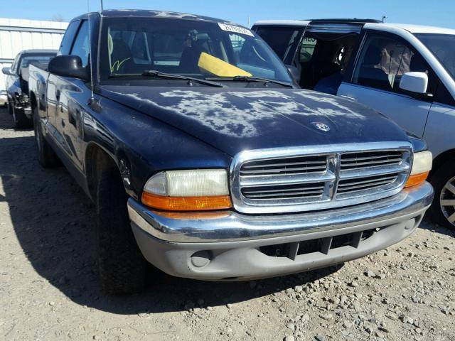 1B7GL42X32S658104 - 2002 DODGE DAKOTA BLUE photo 1