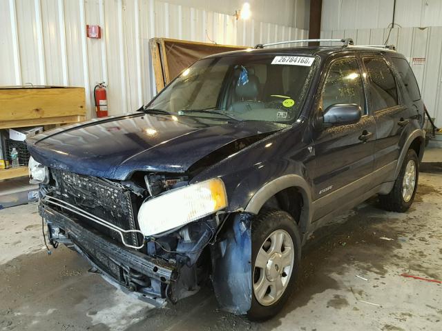 1FMYU03172KA34242 - 2002 FORD ESCAPE XLT BLUE photo 2