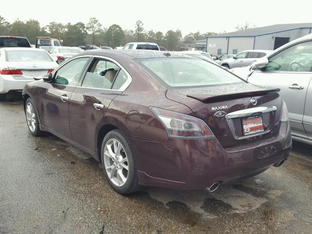 1N4AA5AP3EC440834 - 2014 NISSAN MAXIMA S MAROON photo 3