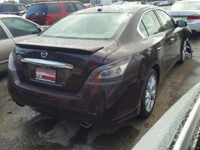 1N4AA5AP3EC440834 - 2014 NISSAN MAXIMA S MAROON photo 4