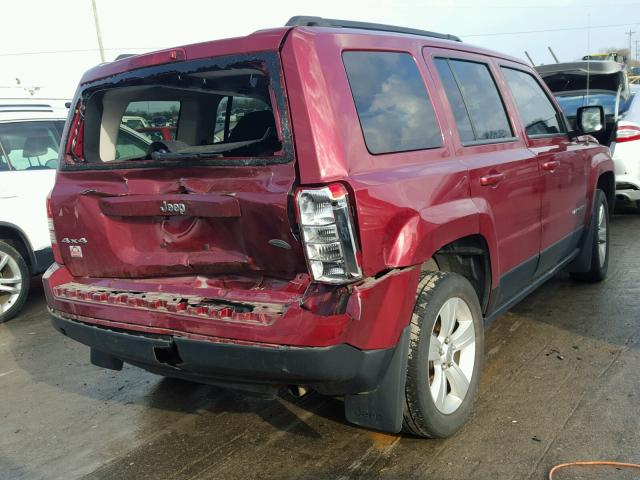 1C4NJRFB0CD689907 - 2012 JEEP PATRIOT LA MAROON photo 4