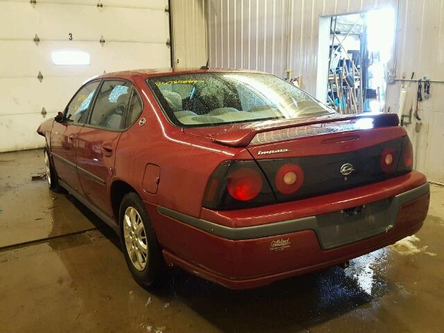 2G1WF52E259162264 - 2005 CHEVROLET IMPALA RED photo 3