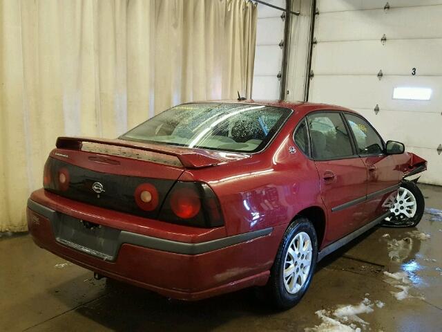 2G1WF52E259162264 - 2005 CHEVROLET IMPALA RED photo 4