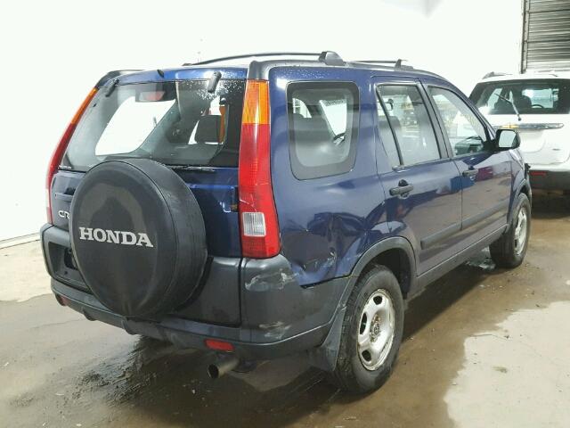 JHLRD78442C029436 - 2002 HONDA CR-V LX BLUE photo 4