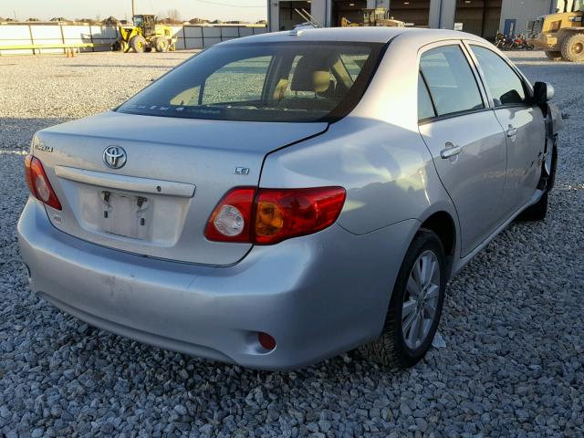 2T1BU4EE4AC411191 - 2010 TOYOTA COROLLA BA SILVER photo 4