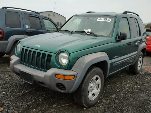 1J4GL48K24W105123 - 2004 JEEP LIBERTY SP GREEN photo 2