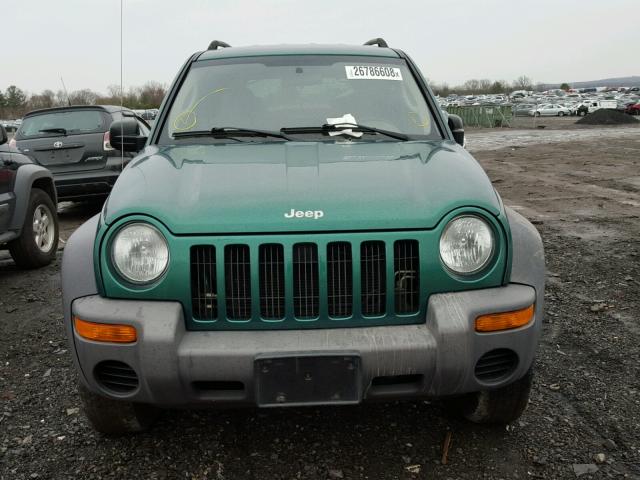 1J4GL48K24W105123 - 2004 JEEP LIBERTY SP GREEN photo 9