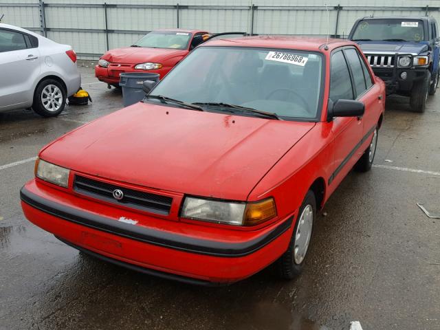 JM1BG2248P0566885 - 1993 MAZDA PROTEGE DX RED photo 2