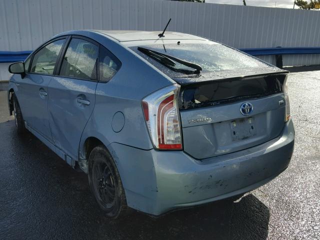 JTDKN3DU4D5676565 - 2013 TOYOTA PRIUS BLUE photo 3