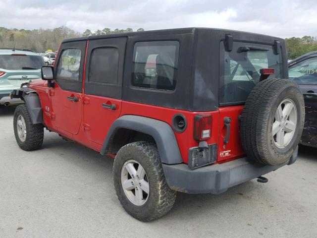 1J4GA39127L201703 - 2007 JEEP WRANGLER X RED photo 3