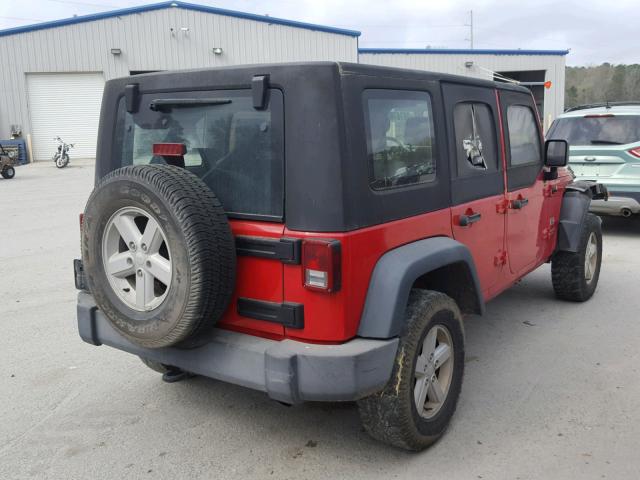 1J4GA39127L201703 - 2007 JEEP WRANGLER X RED photo 4