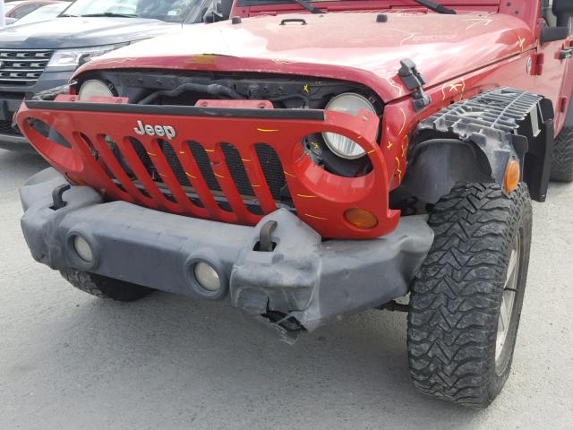 1J4GA39127L201703 - 2007 JEEP WRANGLER X RED photo 9