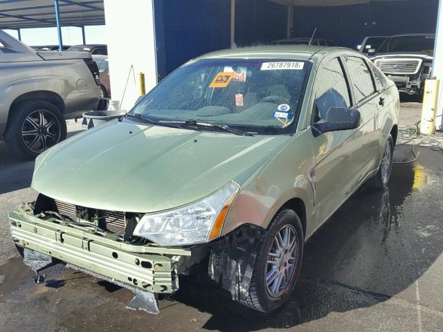 1FAHP35N48W121911 - 2008 FORD FOCUS SE GREEN photo 2