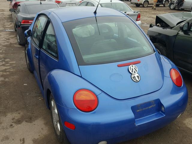 3VWCS21C71M429109 - 2001 VOLKSWAGEN NEW BEETLE 蓝色 照片 3