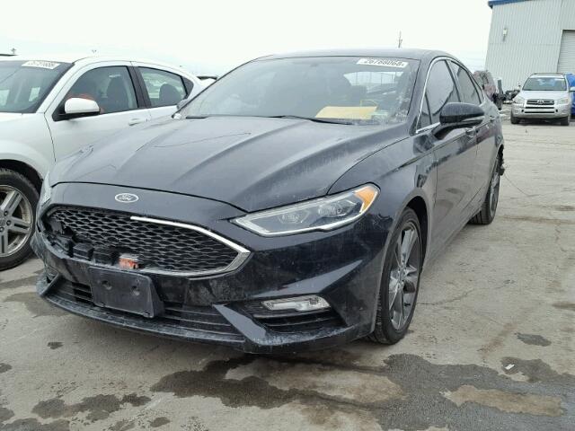 3FA6P0VP3HR179521 - 2017 FORD FUSION SPO BLACK photo 2