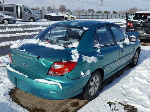 KNADC123116079793 - 2001 KIA RIO GREEN photo 4