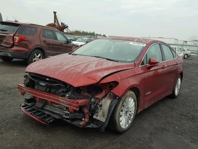 3FA6P0LU0DR374351 - 2013 FORD FUSION SE RED photo 2