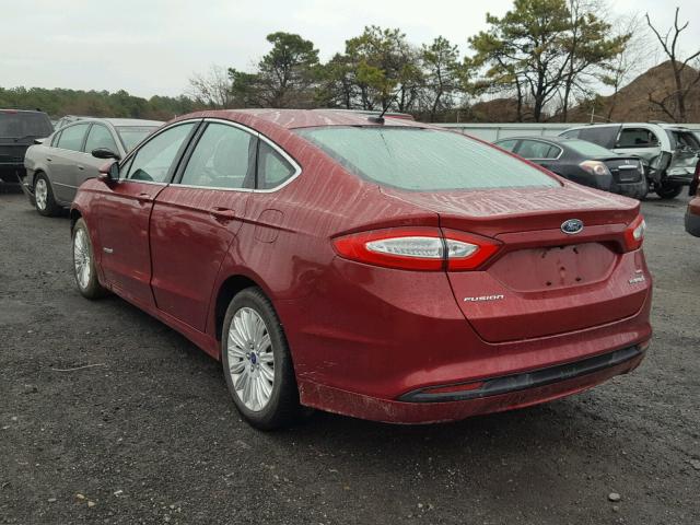 3FA6P0LU0DR374351 - 2013 FORD FUSION SE RED photo 3