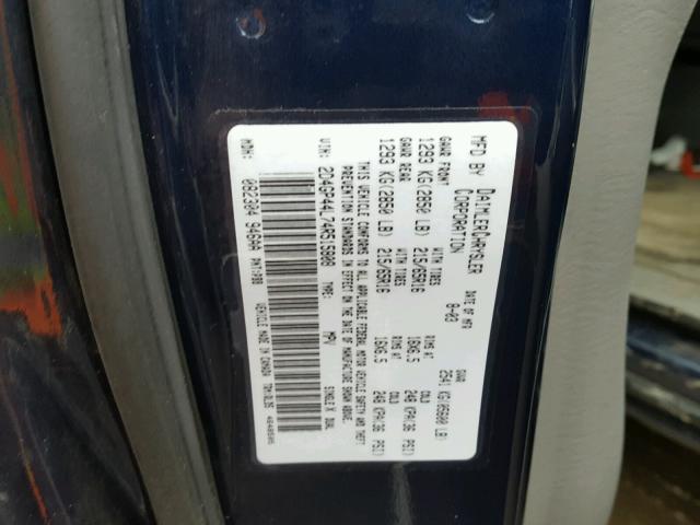 2D4GP44L74R515808 - 2004 DODGE GRAND CARA BLUE photo 10