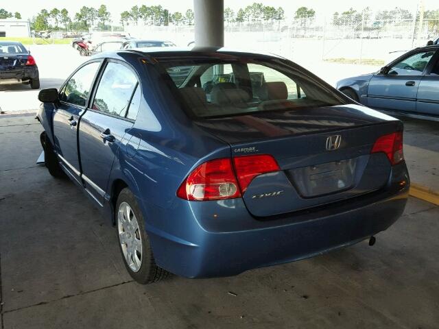 1HGFA16518L096586 - 2008 HONDA CIVIC LX BLUE photo 3