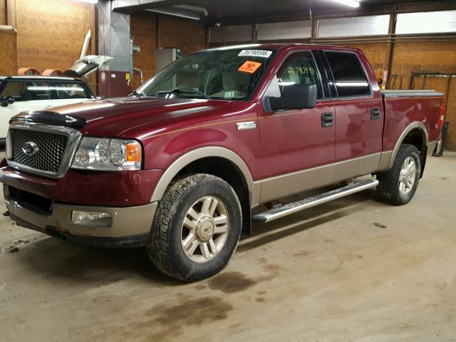 1FTPW14584KD06981 - 2004 FORD F150 SUPER BURGUNDY photo 2