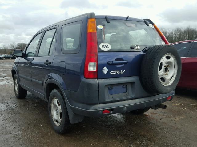 JHLRD68494C003220 - 2004 HONDA CR-V LX BLUE photo 3