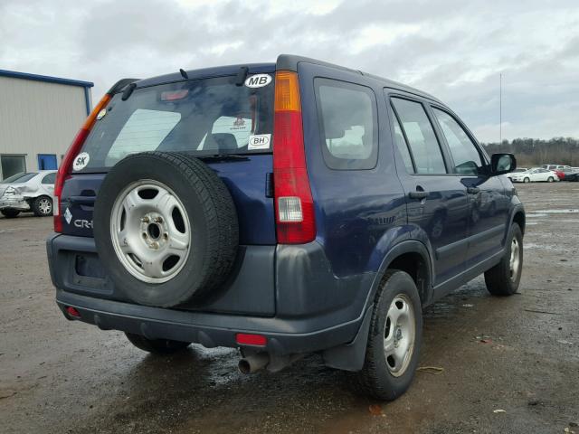 JHLRD68494C003220 - 2004 HONDA CR-V LX BLUE photo 4