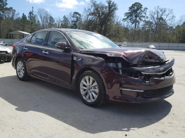 5XXGU4L31HG169955 - 2017 KIA OPTIMA EX BURGUNDY photo 1